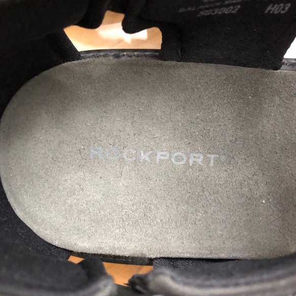 Rockport Black Leather Dress Sandals Size 10 - MINT! - Picture 7 of 8